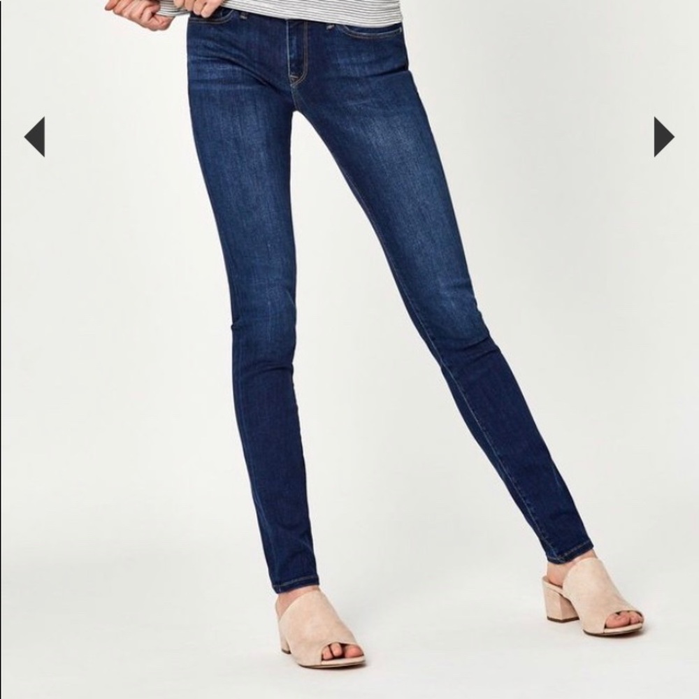 Mavi Alexa Skinny Mid-rise dark wash jeans